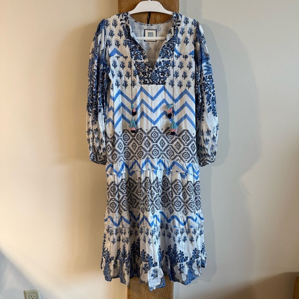 Alicia Bell Floral Ruffle Tiered Maxi Dress - Silk/Cotton Blend Sz Medium